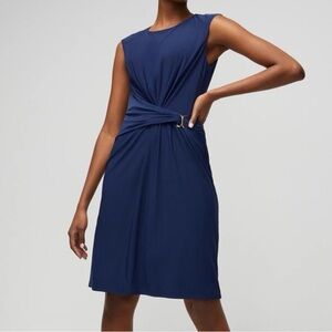 White House Black Market (WHBM) navy sleeveless dress, size 00 (NWT)